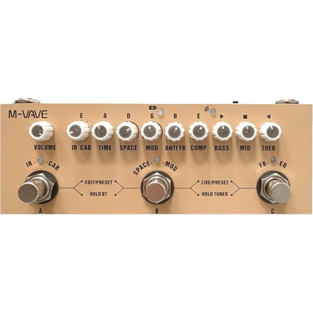M-VAVE CUBE BABY Draagbaar multifunctioneel bas-gecombineerd effectpedaal met draadloze muziekweergave for Acoustic Guitar geel
