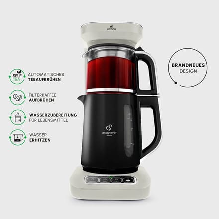 Karaca Çaysever Robotea Pro - Theemaker en koffiezetapparaat - 4-in-1 multifunctioneel - 2500W vermogen - Automatisch en sprekend systeem