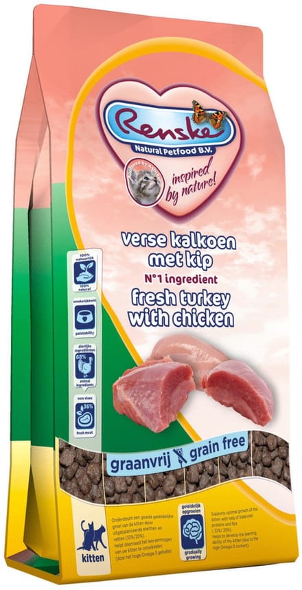 Renske Kitten Verse Kalkoen&Kip - Kattenvoer - 6 kg