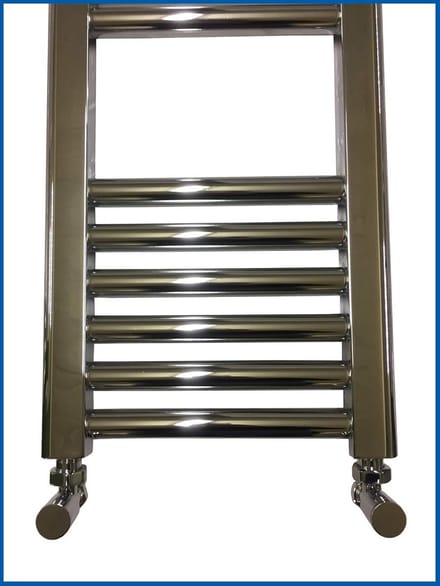 Hoekventielset voor badkamerradiator 15mm aansluiting Verchroomd