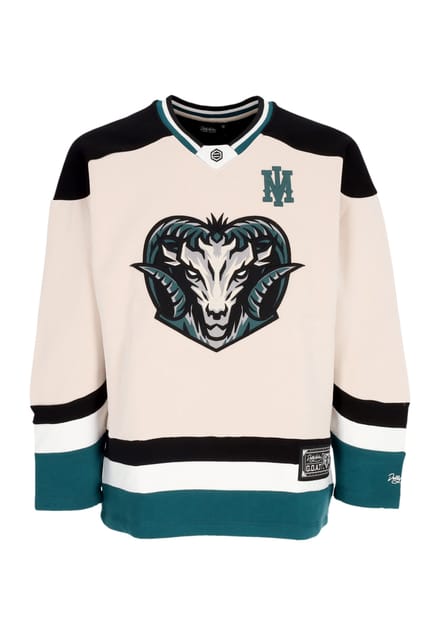 Type hockey man Goat Hockey Crewneck Beige