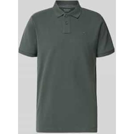 Tom Tailor - Piqué-poloshirt met geborduurd logo - Maat S - Darkest Olive