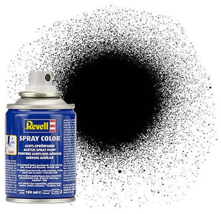 Revell Hobbyverf Acrylverf - #302 Black - Satin - Acryl Spray - Verf spuitbus - 100 ml