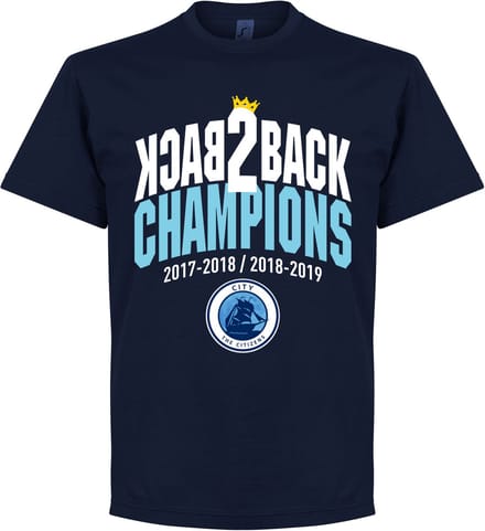 City Back to Back Champions T-Shirt - Navy - XXL