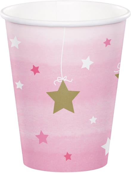 Witbaard Feestbeker Twinkle Meisjes Karton 266 Ml Roze 8 Stuks