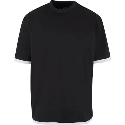 DEF - Visible Layer Heren T-shirt - S - Zwart/Wit