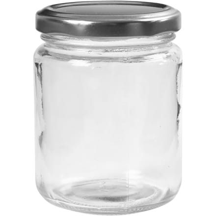 Glazen pot, H: 9,1 cm, d 6,8 cm, 240 ml, transparant, 12 stuk/ 1 doos