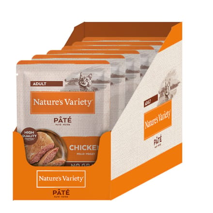 NATVOER NATURES VARIETY - Kip 12x70g - Compleet Eiwitrijk, Natuurlijke Ingrediënten, Dierlijke Eiwitten