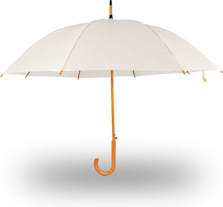 Paraplu wit | Windproof en Handmatig| Diameter 98 cm met Houten Handvat en Stok