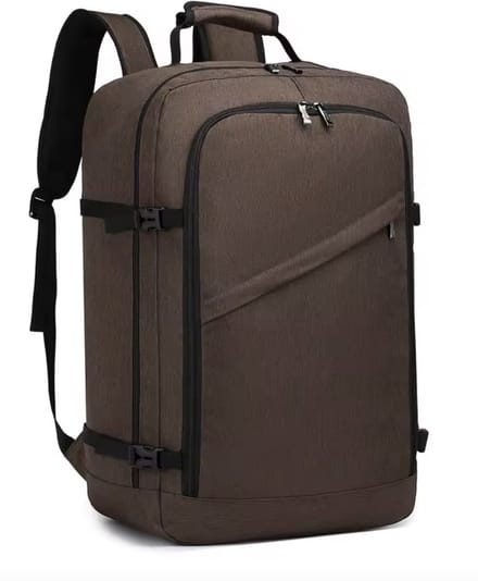 Varnox Handbagage Rugzak – Compacte Reisrugzak – Lichtgewicht & Slim Ingedeeld – Bruin – 20L
