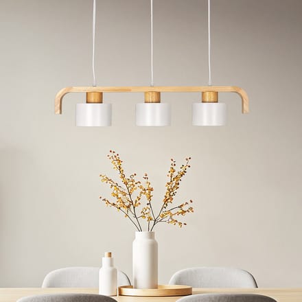LumenXL Hanglamp 3-lichts - hout - wit - Rosie