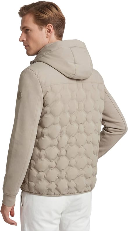 tussenjas Reset beige normale fit rits capuchon gewatteerd