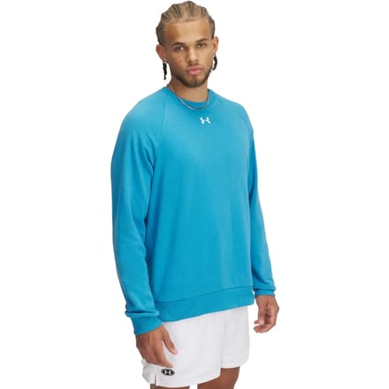 Under Armour Rival Fleece Crew Heren Blauw - Maat 2XL