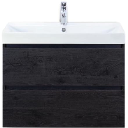 Maxx XL Badmeubelset 80 cm - Black Oak - Wastafel Just 1 Kraangat