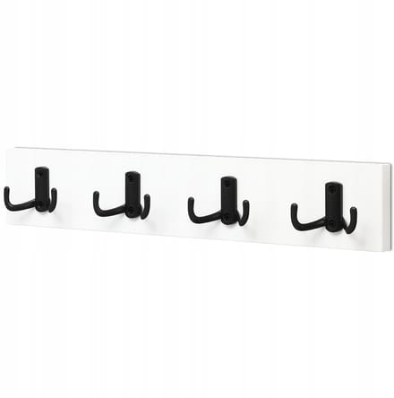 Wandkapstok met 4 Haken - Wit - Voorhal & Meer