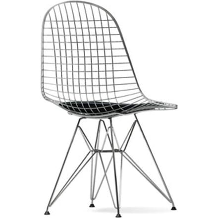 Vitra - Wire Chair DKR-5 - verchroomd - Leder - nero - zwart
