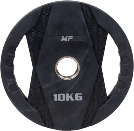 Muscle Power Olympische Halterschijf met Handgrepen - Rubber - 10 kg
