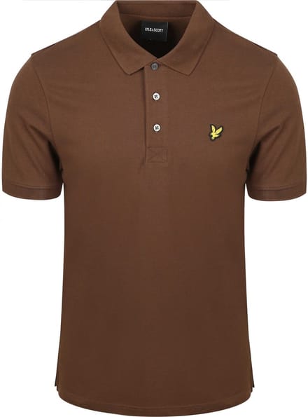 Lyle and Scott Polo Plain Bruin - Maat M - Heren