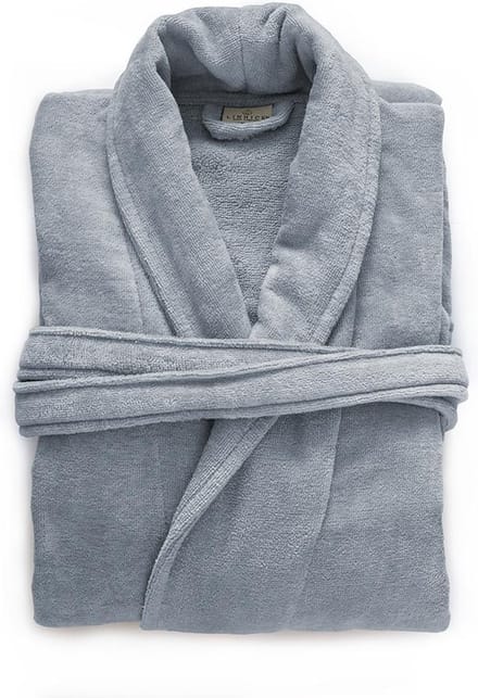 LINNICK Pure Badjas Velours - 100% Katoen - Denim - Maat M - Badjas Dames - Badjas Heren