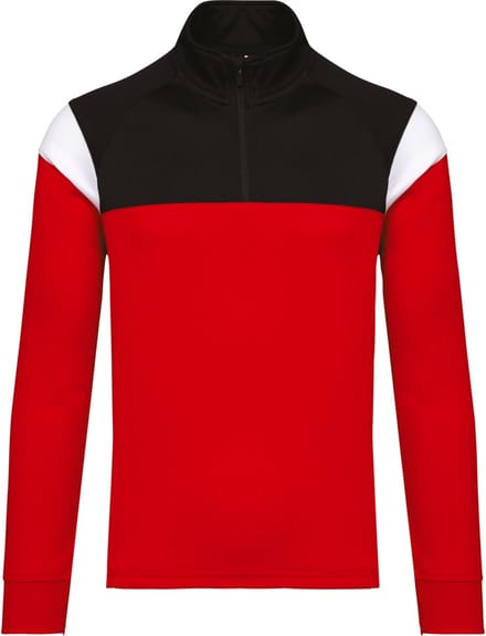 PROACT® Trainingssweater 1/4 rits uniseks PA387 - Sporty Red / Black - 4XL
