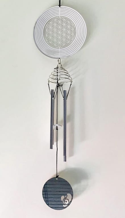 Nature's Melody Windgong COSMO SPINNER CHIME FLOWER OF LIFE BLOEM VAN HET LEVEN 44CM