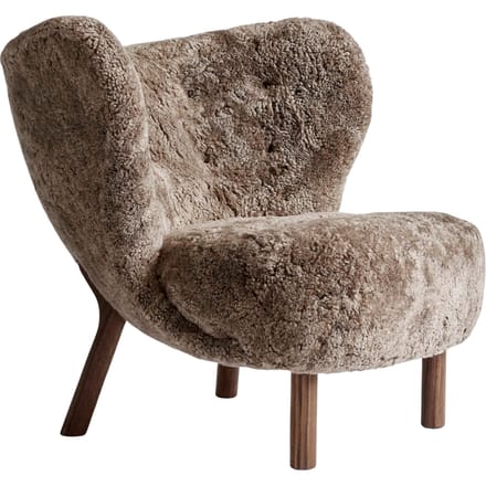 &Tradition Kleine Petra VB1 fauteuil - sheepskin sahara - oiled walnut