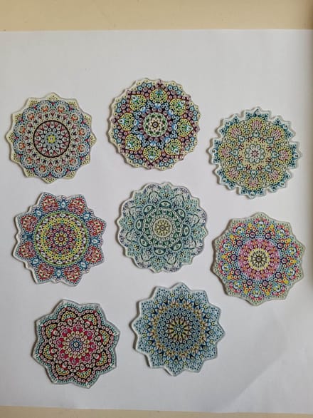 Diamond painting sleutelhangers mandala's (8 stuks) dubbelzijdig te beplakken