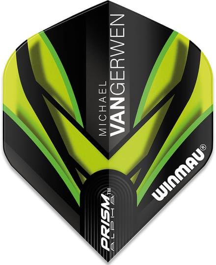 Winmau Michael van Gerwen Prism Alpha Black Green Flight V2 - Dart Flights