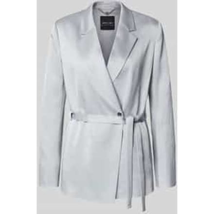 Getailleerde wikkelblouse in blazerstijl met tailleriem