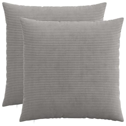 vidaXL - Kussensloop - 2 - pcs - HEERLEN - Lichtgrijs - 80 - x - 80 - cm - corduroy
