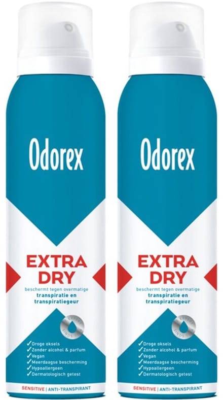 Odorex Extra Dry Deodorant Spray Sensitive - 2x 150ml - voordeelverpakking