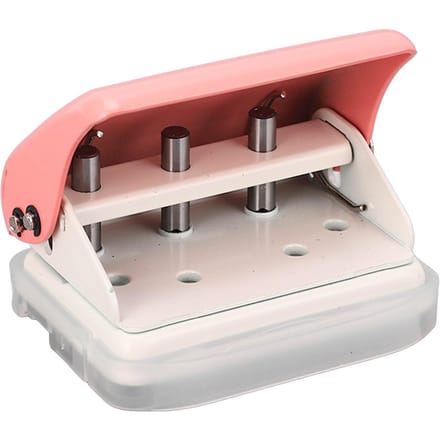 Gatenprikker Handheld Losbladig Papier Prikker Roze 3-Gats Prikker met 5 Vel Capaciteit brown