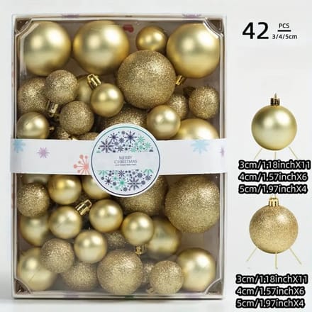 Nivard Kerstballen - Kerstversiering - Plastic - Goud - Kerstballenset - 42 stuks