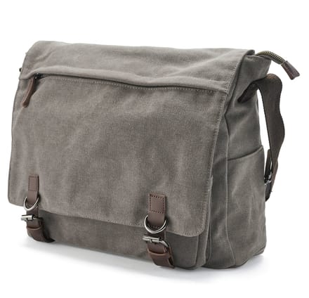 Metallic Grijze Canvas Schoudertas