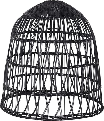Star Trading lampenkap Knute, rotan, zwart, E27, buiten, 50 cm