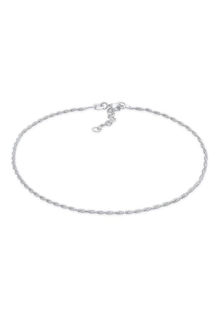 Elli - Enkelbanden - Dames Twisted Cord Basic Tijdloze Trend Verstelbaar in 925 Sterling Zilver - Dames