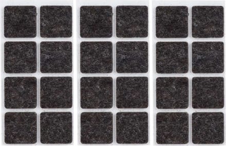 Meubelviltjes - 24x - antislip noppen - 2,5 cm - vierkant - viltglijders