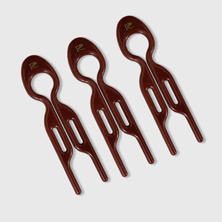 Hairpin set van 3 Choco bruin PC