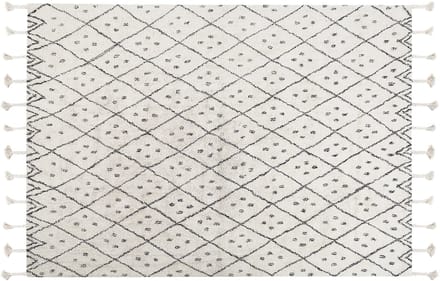 AGADIR - Laagpolig vloerkleed - Gebroken wit - 140 x 200 cm - Katoen