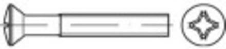 TOOLCRAFT 1066360 Bolverzonken schroeven M4 8 mm Kruiskop Phillips DIN 966 RVS A2 1000 stuk(s)