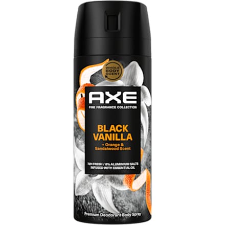 AXE Fine Fragrance deodorant bodyspray Black Vanilla geur sinaasappel & sandelhout 150 ml