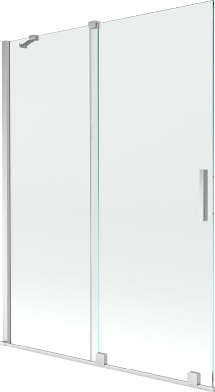 Mexen Velar badwand met 2 schuifbare panelen 130 x 150 , transparant, chroom - 896-130-000-01-01