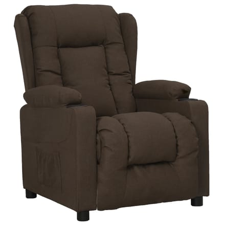 vidaXL - Fauteuil - verstelbaar - stof - donkerbruin