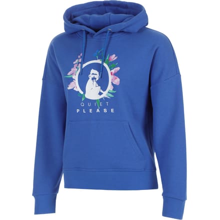 Quiet Please Crush Flower Logo Sweater met capuchon Dames-blauw, wit