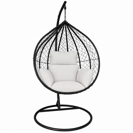 Egg hangstoel zwart roundabout ei stoel hang