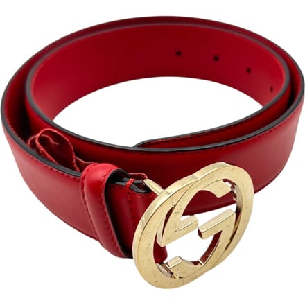 Gucci leren riem met in elkaar grijpende gesp