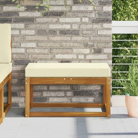 vidaXL - Buitenstoel - Kussen - 100% - Polyester - Crèmekleurig - 80 - x - 40 - x - 8 - cm