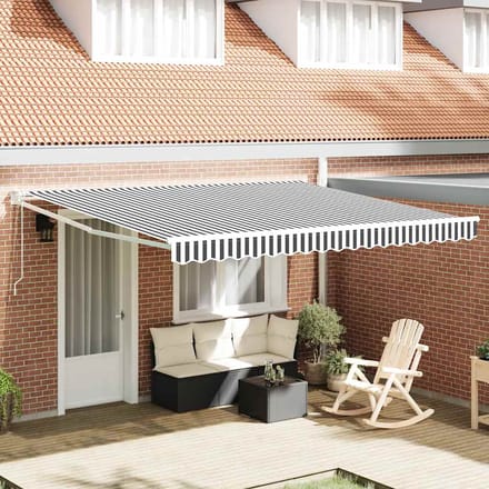 vidaXL - Uitschuifbare - luifel - Geel - met - Witte - Frame - 4 - × - 3 - m