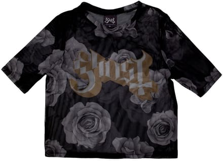 Ghost - Logo & Roses Crop top - S - Zwart
