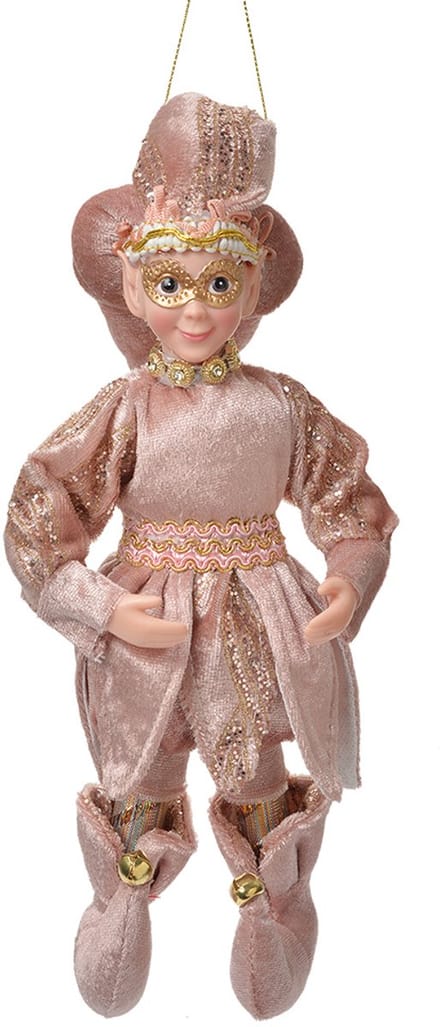 Clayre & Eef Decoratie Hanger Elf 10x8x28 cm Roze Textiel